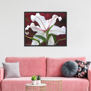 Toile Floral à fleurs blanches orientales