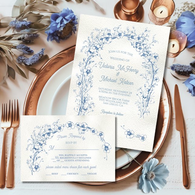 Toile floral Arch Simple Wedding RSVP Einladung (Von Creator hochgeladen)