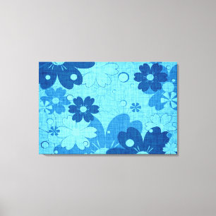 Toile Floral bleu Vintage