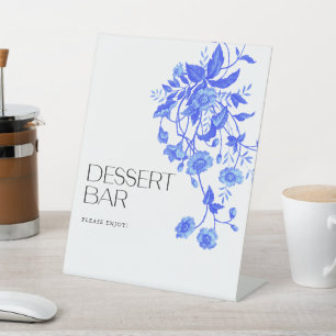 Toile floral Brautparty Dessert Bar Sockelschild