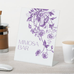 Toile Floral Brautparty Mimosa Bar Sockelschild