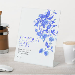 Toile Floral Brautparty Mimosa Bar Sockelschild