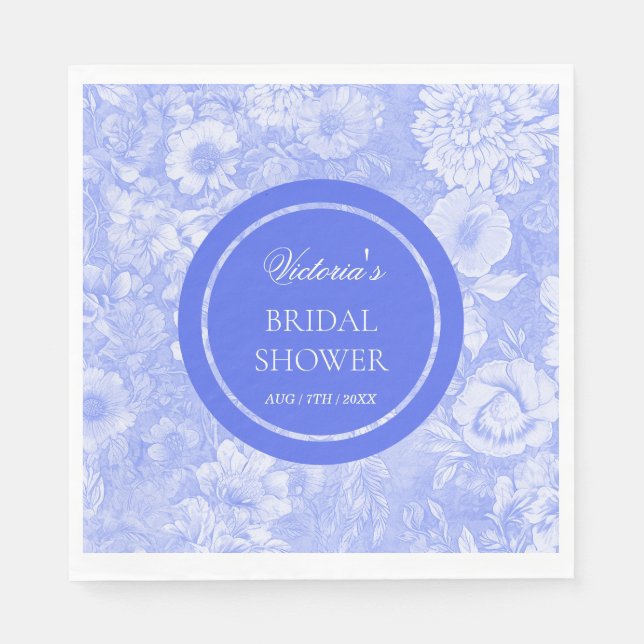 Toile Floral Elegantes Brautparty Serviette (Vorderseite)