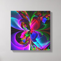 Floral moderne Art Abstrait Rouge Bleu Motif #12