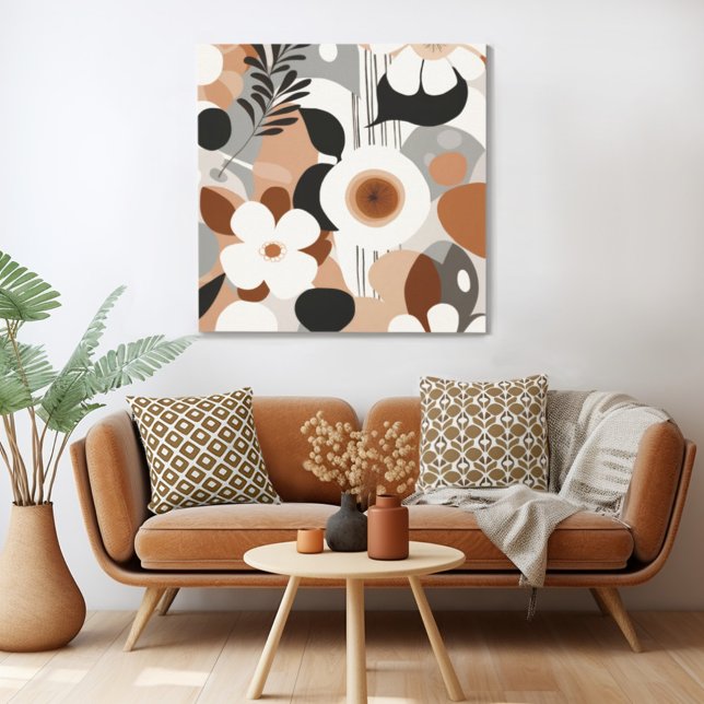 Toile Floral Retro (Mix n' match in retro mid century modern style with a retro floral canvas print from Wild on Flowers)