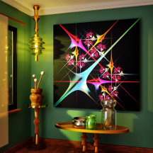 Floral rose moderne Art Abstrait Couleur Motif #01