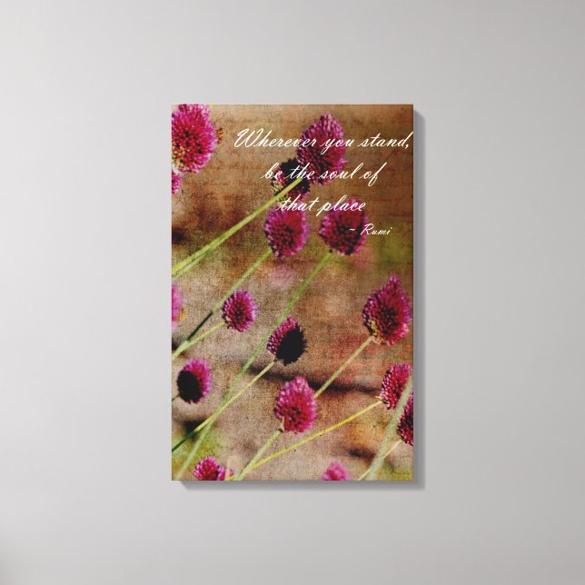 Toile Floral rose poétique (Recto)