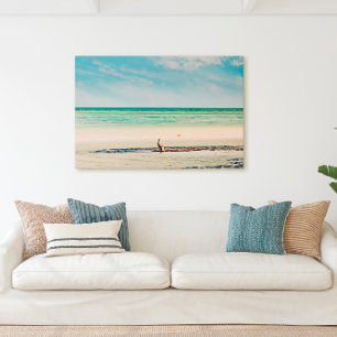 Toile Florida Keys Pelican Assis Dans L'Océan