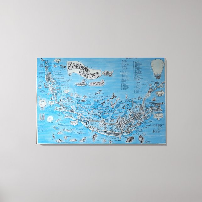 TOILE FLORIDE DE L'ÎLE SANIBEL CAPTIVA (Recto)