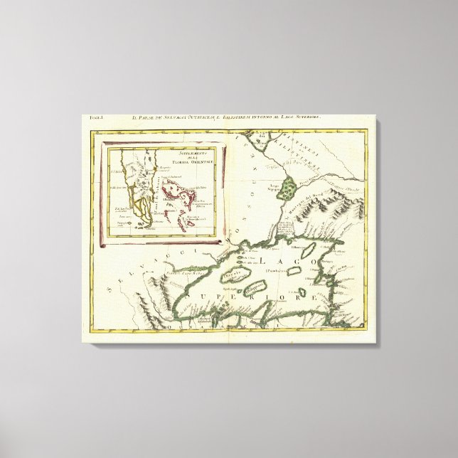 Toile Floride, lacs supérieurs, Bahamas (Recto)