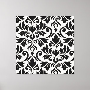 Toile Flourissant Damask Art I Black on Cream