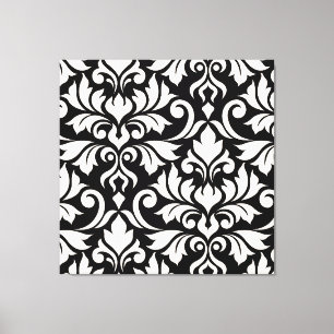 Toile Flourissant Damask Art I Cream sur Black