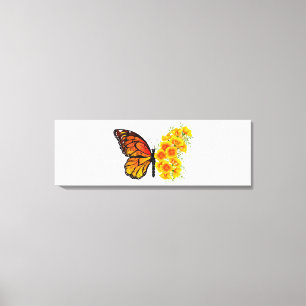 Toile Flower Butterfly with Yellow California Poppy