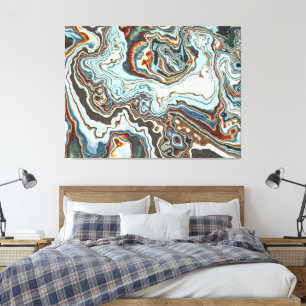 Toile Flux de géode en marbre de cuivre bleu