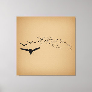 Toile Flying Birds Art Vintage