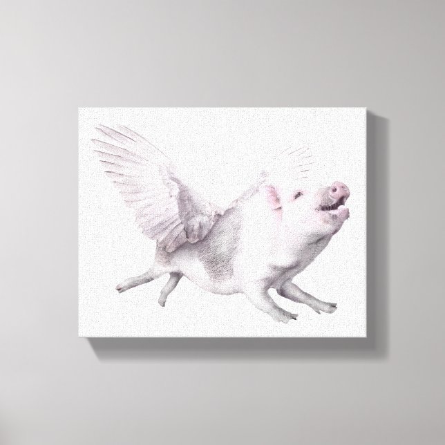 Toile Flying Pig Art Canvas Real Wings When Pigs Fly Joy (Recto)
