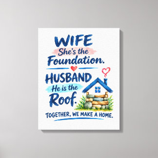 Toile Fondation Femme et Mari et Toit Couple Amour Maiso