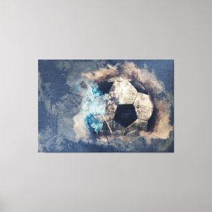 Toile Football Abstrait Blue Grunge