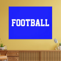 FOOTBALL Amusant Sportif Gras Texte Blanc Sur Bleu
