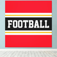 FOOTBALL Sportif Rouge Noir Blanc Jaune Stripes