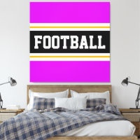 FOOTBALL Vivid rose noir blanc rayures jaunes