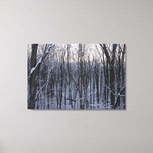 Toile Forêt d'arbres neigeux