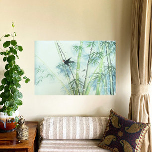 Toile Forêt de bambou - vert