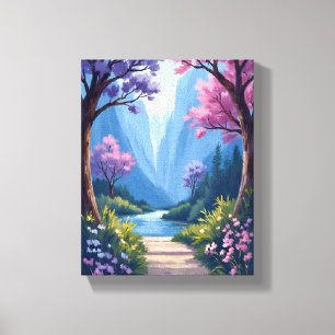 Toile Forêt de Conte de Fées Paysage Naturel Floral Ma
