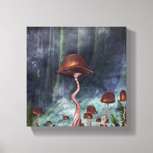 Toile Forêt du jardin des champignons