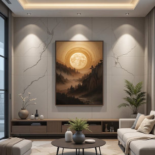 Toile Forêt sous la lumière de la lune