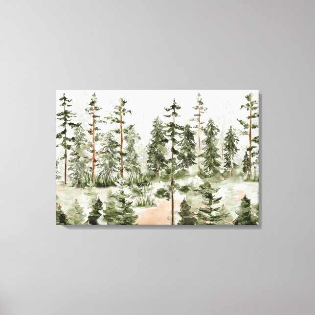 Toile Forêt verte aquarelle (Recto)