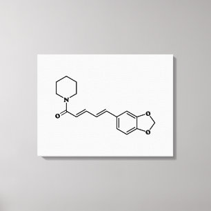Toile Formule chimique moléculaire de poivre noir Piperi