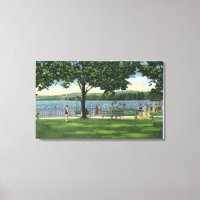 Foule à la plage et parc sur Chautauqua