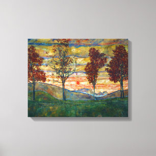 Toile Four Trees (Landscape Art) (par Egon Schiele)
