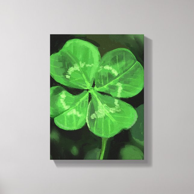 Toile Fourleaf Clover Painting - Still-Life Illustration (Recto)