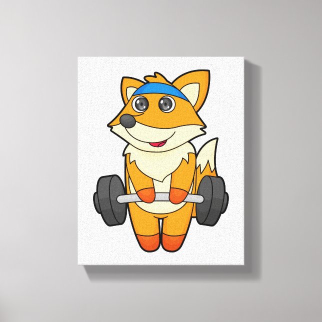 Toile Fox à Fitness avec Barbell (Recto)