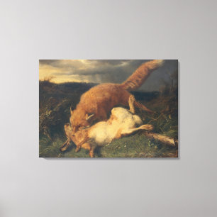 Toile Fox et lièvres, 1866