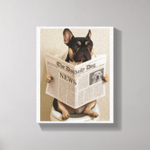 Toile Français aux toilettes, lecture du journal