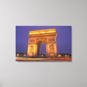 Toile France, Paris, Arc de Triomphe au crépuscule.