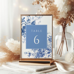 Toile Französisch Blau Florale Hochzeit Tisch Numm Einladung