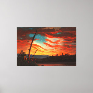 TOILE FREDERIC E. CHURCH - NOTRE BANNIÈRE DANS LE CIEL -