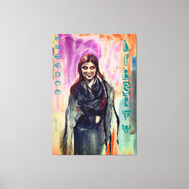 Toile Freedom & Liberty Girl in Kimono Watercolor Art