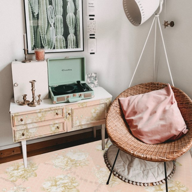 Toile French Floral Bouquet Pink Gold Ephemera Seidenpapier (Von Creator hochgeladen)