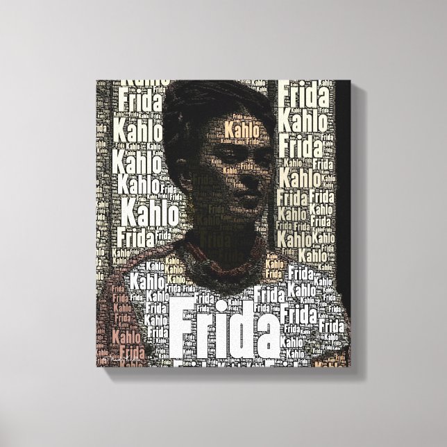 Toile Frida Kahlo Lettering Portrait (Recto)