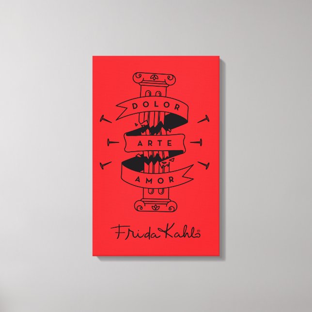 Toile Frida Kahlo | Pain Art Love (Recto)