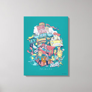 Toile FRIENDS™ Collage de dessins animés
