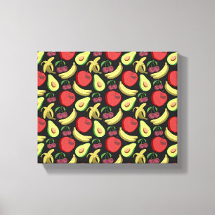 Toile Fruit motif transparent fruits tropicaux colorés