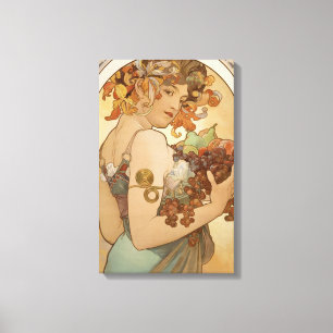 Toile Fruits (Art Nouveau) (Portrait féminin) (Fruits)