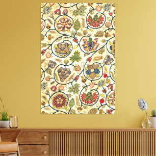 Toile Fruits et fleurs de broderie