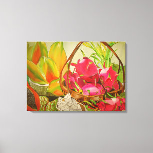 Toile Fruits tropicaux Vie morte aquarelle art original